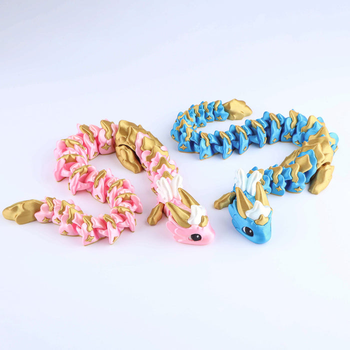 3D Printed Cute Atria Dragon Fidget Toy – Articulated Fantasy Desk Toy Gift