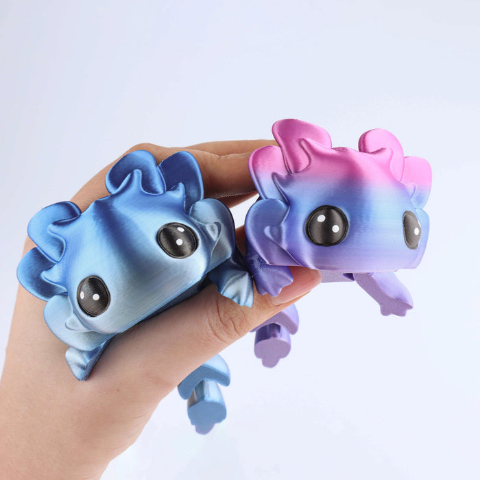 3D Printed Cute Axolotl Fidget Toy – Articulated Sensory Desk Toy Gift