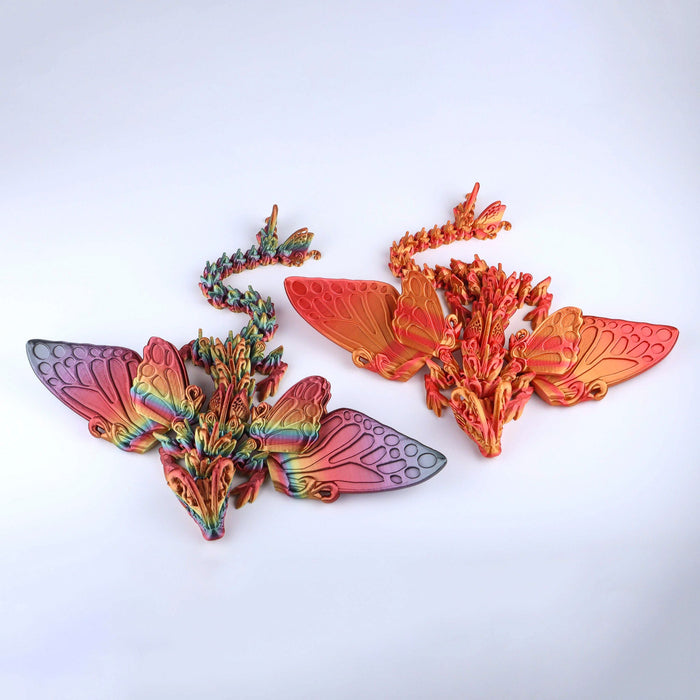 3D Printed Butterfly Wing Dragon Fidget Toy – Articulated Fantasy Desk Toy Gift