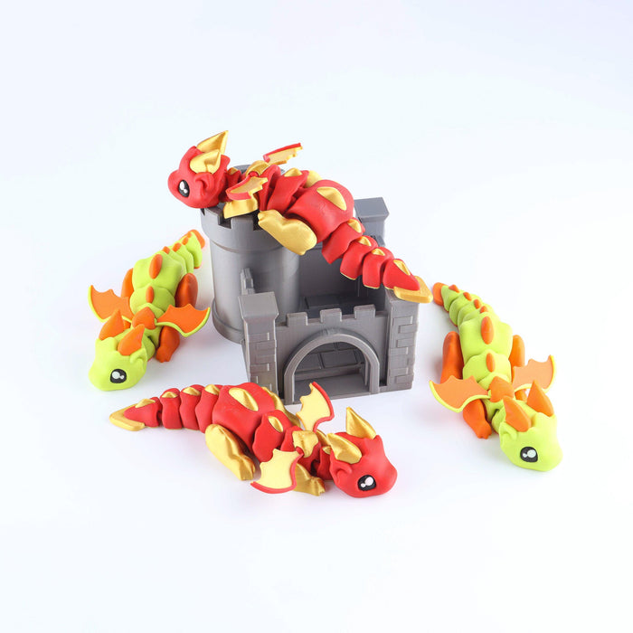 3D Printed Cute Winged Dragon Fidget Toy – Articulated Fantasy Desk Toy Gift