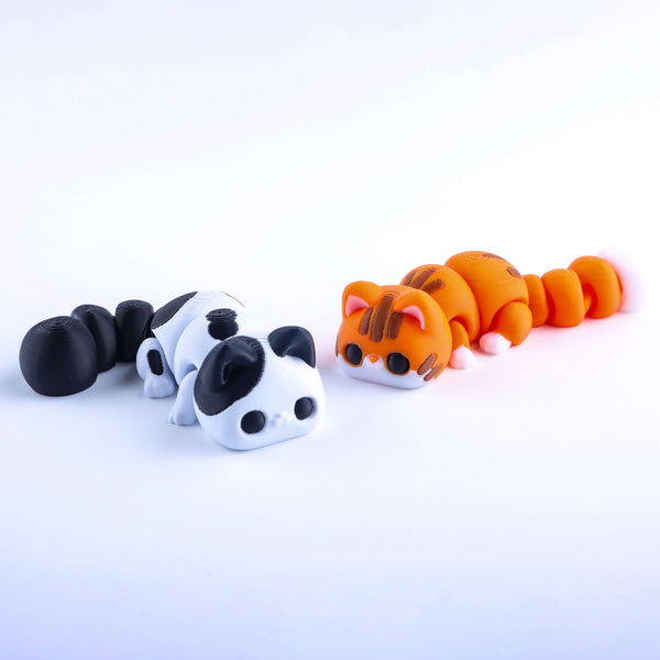 3D Printed Cute Cat Fidget Toy – Articulated Desk Toy Gift