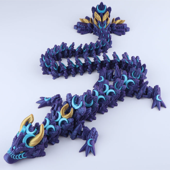 3D Printed Lunar Dragon Fidget Toy – Articulated Fantasy Desk Toy Gift