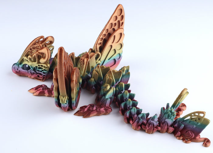 3D Printed Butterfly Wing Baby Dragon Fidget Toy – Articulated Fantasy Desk Toy Gift