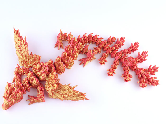 3D Printed Phoenix Winged Dragon Fidget Toy – Articulated Fantasy Desk Toy Gift