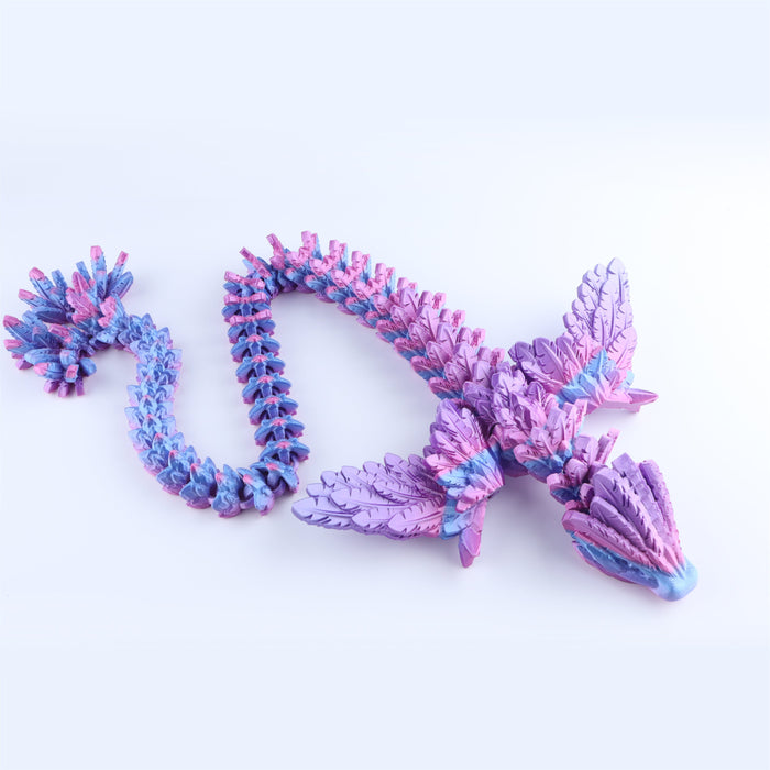 3D Printed Flying Serpent Dragon Fidget Toy – Articulated Flexible Desk Toy Gift