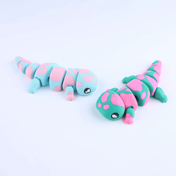 3D Printed Cute Salamander Fidget Toy – Articulated Desk Toy Gift