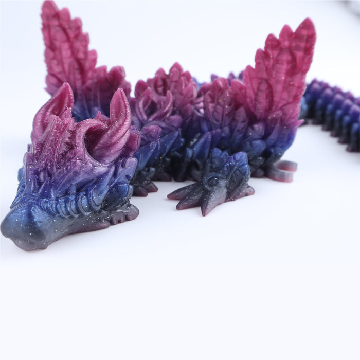 3D Printed Lunar Wing Dragon Fidget Toy – Articulated Fantasy Desk Toy Gift